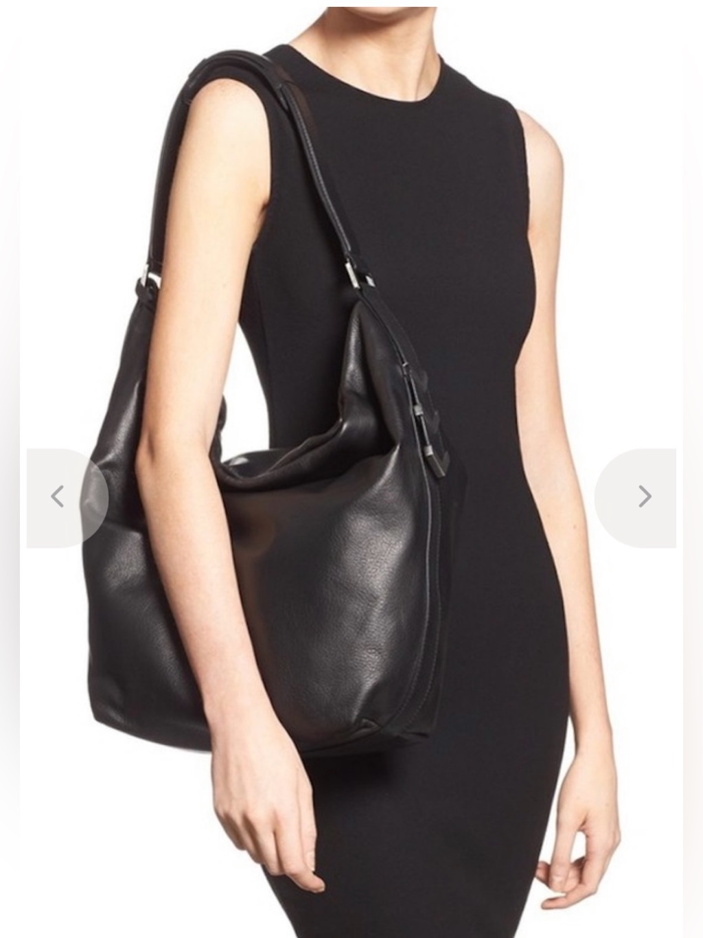 Mackage Declan Black Leather Hobo Bag | Suede Lined | Shoulder Bag